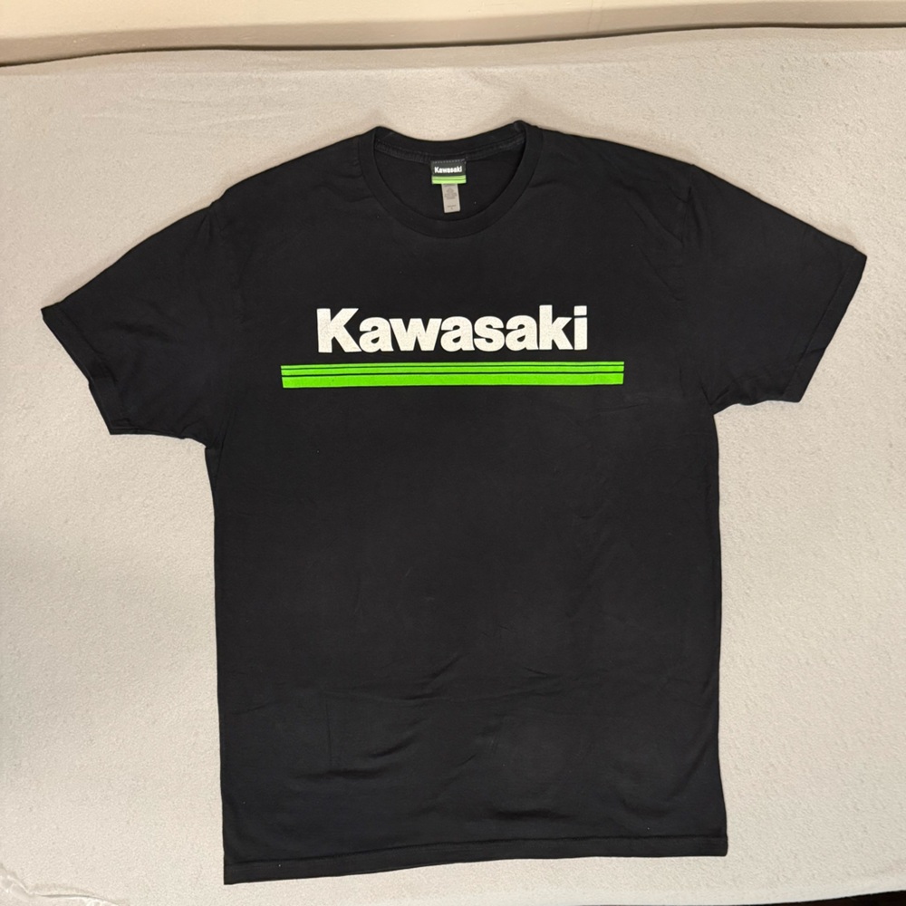 Kawasaki Black Mens T-Shirt Vintage Logo